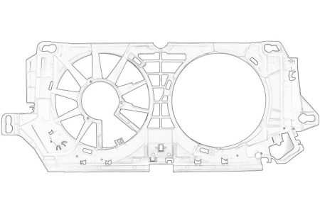 Ventilator - Carcasa ventilator radiator potrivit MERCEDES SPRINTER 3,5-T (B906), SPRINTER 3-T (B906), SPRINTER 5-T (B906) 2.2D 04.16-12.18