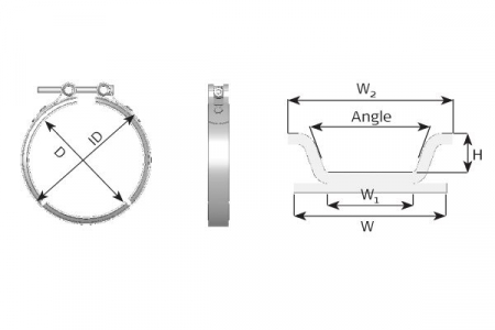 Colier sistem esapament (102mm-76mm, otel inoxidabil) potrivit DAF potrivit DAF LF 45, LF 55 BE110C/BE123C/BE99C 01.01- [1]