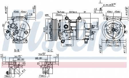 Compresor clima Ac - Compresor AC clima CITROEN BERLINGO, C3 II, C3 PICASSO, C4, C4 GRAND PICASSO I, C4 I, C4 PICASSO I, C5 III, DS3; PEUGEOT 2008 I, 207, 207 CC, 207 SW, 208, 208 I, 307, 307 CC 1.0-2.0D dupa 2000