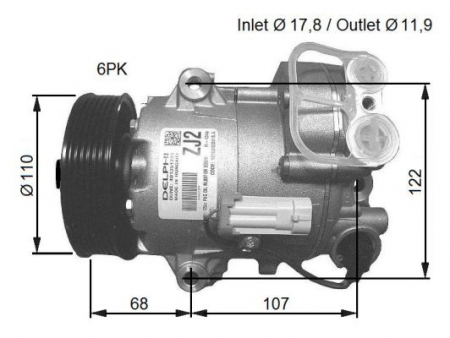 Compresor clima Ac - Compresor AC clima potrivit OPEL ASTRA J, ASTRA J GTC, MERIVA B 1.3D/1.7D 2009-2017