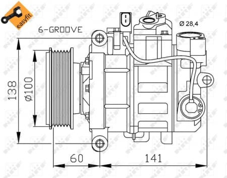 Compresor aer conditionat AC potrivit AUDI A4 ALLROAD B8, A4 B6, A4 B7, A4 B8, A5, A6 ALLROAD C6, A6 C6, A8 D3, Q5; SEAT EXEO, EXEO ST 1.6-3.0D 11.00-05.17 [0]