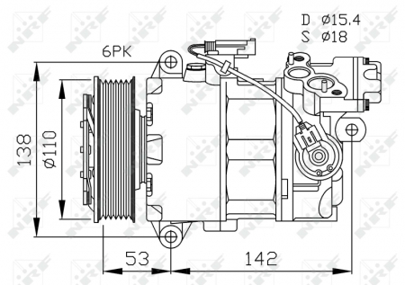 Compresor clima Ac - Compresor aer conditionat AC potrivit BMW Seria 1 (E81), 1 (E82), 1 (E87), 1 (E88), 3 (E90), 3 (E91), 3 (E92), 3 (E93), X1 (E84) 1.6/2.0 2004-2015