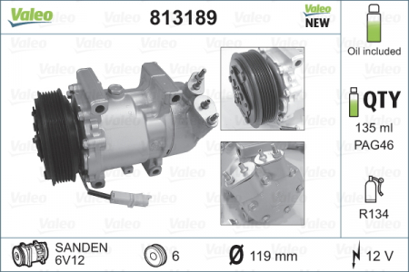 Compresor clima Ac - Compresor clima auto aer conditionat potrivit CITROEN BERLINGO, BERLINGO/MINIVAN, C2, C2 ENTERPRISE, C3 I, C3 PLURIEL, XSARA, XSARA PICASSO; PEUGEOT 206, 206+, 307, PARTNER, PARTNER/MINIVAN 1.1-2.0 06