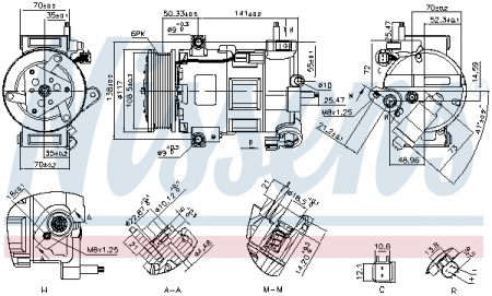 Compresor clima Ac - Compresor climatizare aer conditionat potrivit FORD B-MAX, ECOSPORT, FIESTA VI, TOURNEO COURIER B460, TRANSIT COURIER B460, TRANSIT COURIER B460/MINIVAN 1.0 09.12-