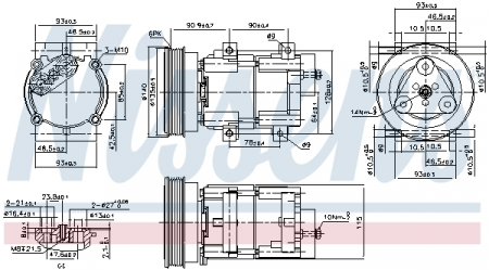 Compresor clima Ac - Compresor climatizare aer conditionat potrivit FORD FIESTA IV, FIESTA/MINIVAN, KA, PUMA 1.25-1.7 08.95-11.08