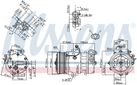 Compresor clima Ac - Compresor climatizare aer conditionat potrivit OPEL AGILA, COMBO TOUR, COMBO/MINIVAN, CORSA C, MERIVA A, TIGRA; SUZUKI IGNIS II, SPLASH, SWIFT III, SWIFT IV, WAGON R+ 1.3D 06.03-