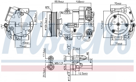 Compresor clima Ac - Compresor climatizare aer conditionat potrivit OPEL ASTRA J, ASTRA J GTC, MERIVA B 1.3D/1.7D 09.09-01.17