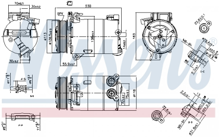 Compresor clima Ac - Compresor climatizare aer conditionat potrivit VOLVO S60 II, S80 II, V60 I, V70 III, XC60 I; FORD GALAXY II, GALAXY MK II, MONDEO IV, S-MAX; LAND ROVER FREELANDER 2, RANGE ROVER EVOQUE 2.0 09.09-12.19