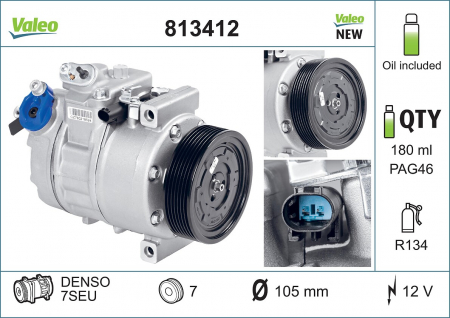 Compresor clima Ac - Compresor climatizare potrivit BMW 1 (E82), 1 (E88), 3 (E90), 3 (E91), 3 (E92), 3 (E93), 3 GRAN TURISMO (F34), 7 (F01, F02, F03, F04), X5 (E53), Z4 (E89) 3.0/4.4 10.03-08.16