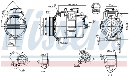 Compresor climatizare potrivit BMW 3 (E90), 3 (E91), 3 (E92), 3 (E93) 3.0D 12.04-12.13