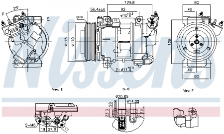 Compresor climatizare potrivit DS DS 4, DS 5; CITROEN BERLINGO, BERLINGO MULTISPACE, BERLINGO/MINIVAN, C4 II, DS4, DS5; PEUGEOT 3008 I, 5008, PARTNER, PARTNER TEPEE 1.2-1.6LPG 04.08-