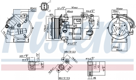 Compresor climatizare potrivit DS DS 5; CITROEN C4 GRAND PICASSO I, C4 GRAND PICASSO II, C4 II, C4 PICASSO I, C4 PICASSO II, C4 SPACETOURER, C5 III, DS4, DS5 1.5D-2.0DH 04.09-