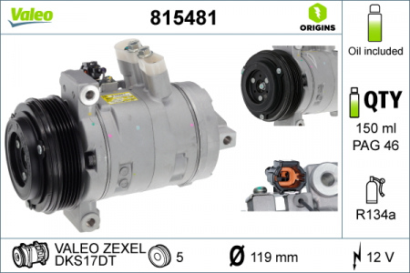 Compresor clima Ac - Compresor climatizare potrivit NISSAN NAVARA NP300; RENAULT ALASKAN 2.3D 01.15-
