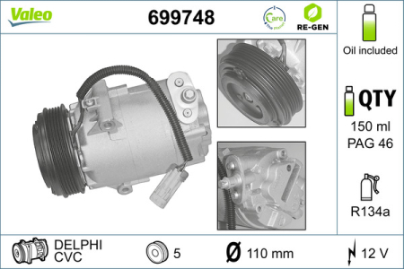 Compresor climatizare (reconditionat) potrivit OPEL AGILA A, ASTRA G, CORSA B 1.0-2.0 1996-2007 [1]