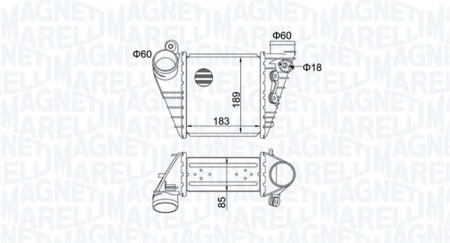 Intercooler - Compresor intercooler potrivit AUDI A3; VW BORA, BORA I, GOLF IV 1.8/1.9D 1996-2006