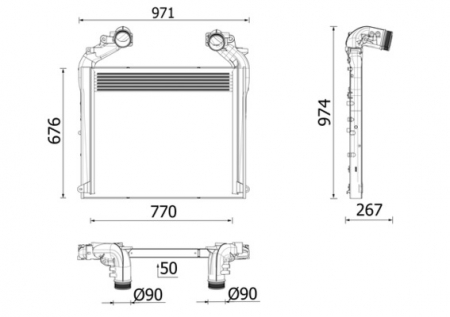 Compresor intercooler potrivit MAN TGS II, TGX I, TGX II D1556LF07-D3876LF12 dupa 2006 [2]