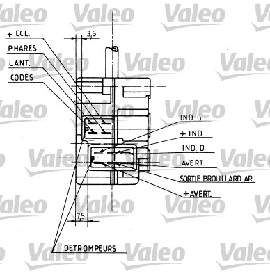 Comutator coloana directie (Claxon; Indicatorii; lumini) potrivit CITROEN AX, BX, C15, C15/MINIVAN, VISA; PEUGEOT 104, 205, 205 I, 309 I, J9 1978-2005 [3]