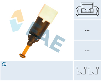Electrica - Comutator lumini frana CITROEN BERLINGO, C2, C3 I, C3 PLURIEL, C5 I, XSARA, XSARA PICASSO; PEUGEOT 1007, 206, 206+, 307, 607, PARTNER dupa 1996