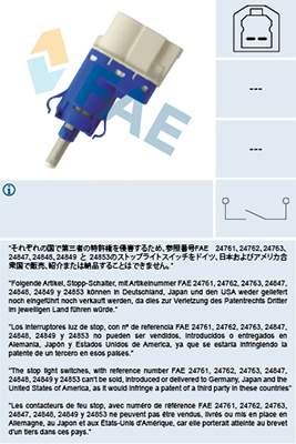 Electrica - Comutator lumini frana VOLVO S60 II, S80 II, V60 I, V70 III, XC60, XC70 II; FORD B-MAX, C-MAX, FIESTA V, FIESTA VI, FOCUS C-MAX, FOCUS II, FUSION, GALAXY, KUGA I, MONDEO IV, RANGER, S-MAX dupa 1999