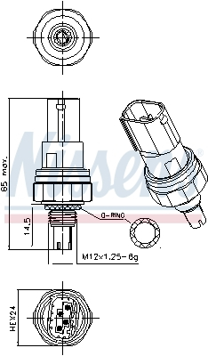Elemente sistem climatizare - Comutator presiune aer conditionat potrivit AUDI A3, TT; FORD GALAXY I; SEAT ALHAMBRA, CORDOBA, CORDOBA VARIO, IBIZA II; SKODA OCTAVIA I; VW BORA, BORA I, CORRADO, GOLF III 1.0-Electric 1988-2010