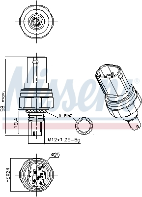 Elemente sistem climatizare - Comutator presiune aer conditionat potrivit BMW 4 GRAN COUPE (G26), 5 (G60, G90, G68), 5 (G61, G99), 7 (G70), IX (I20), X3 (G01, F97, G08); ROLLS-ROYCE SPECTRE 2.0DH-Electric dupa 2020