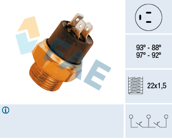 Elemente sistem racire - Comutator ventilator temperatura radiator CITROEN C15, VISA; PEUGEOT 205, 205 I, 205 II 1.0-1.9D intre 1983-2000