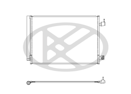 Condensator A/C cu uscator potrivit Mercedes C (W206), C ALL-TERRAIN (S206), C T-MODEL (S206), Cle (A236), Cle (C236) dupa 2021 - 1.5 hibrid-3.0 hibrid, cu uscator, aluminiu, 469×666×12 mm [1]
