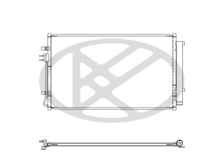 Condensator A/C potrivit Hyundai Santa Fe IV; Kia Sorento IV dupa 2021 - 2.5, aluminiu, 433×742×16 mm [1]