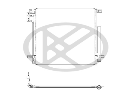 Condensator A/C potrivit Jeep Grand Cherokee L V, Grand Cherokee V dupa 2021 - 3.6 / 5.7, aluminiu, 553×610×16 mm [1]