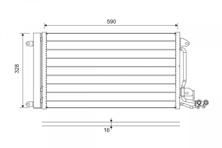 Condensator climatizare (cu uscator) potrivit AUDI A1; SEAT CORDOBA, CORDOBA VARIO, IBIZA II, IBIZA IV, IBIZA IV SC, IBIZA IV ST, IBIZA IV/HATCHBACK, TOLEDO IV; SKODA FABIA II 1.0-2.0D 02.93-12.22