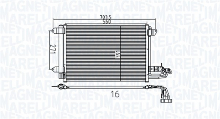 Condensator climatizare (cu uscator) potrivit AUDI A3, TT; SEAT ALTEA, ALTEA XL, LEON, TOLEDO III; SKODA OCTAVIA I, OCTAVIA II, SUPERB II, YETI; VW CADDY ALLTRACK, CADDY ALLTRACK/MINIVAN, CADDY III 1.