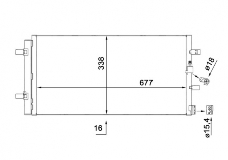 Condensator climatizare (cu uscator) potrivit AUDI A4 ALLROAD B8, A4 B8, A4 B9, A5, A6 ALLROAD C7, A6 C7, A7, Q5; PORSCHE MACAN 1.8-4.0 10.07-