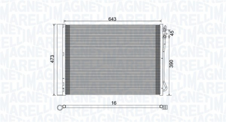 Radiator clima Ac - Condensator climatizare potrivit BMW 5 (F10), 5 (F11), 5 GRAN TURISMO (F07), 6 (F12), 6 (F13), 6 GRAN COUPE (F06), 7 (F01, F02, F03, F04) 2.0D-4.4H 2008-2018 - (cu uscator)