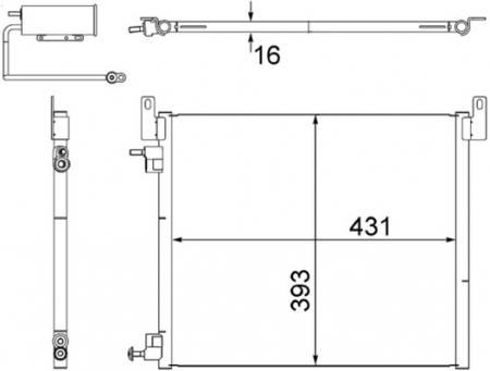 Condensator climatizare (cu uscator) potrivit CADILLAC BLS; OPEL SIGNUM, VECTRA C, VECTRA C GTS; SAAB 9-3, 9-3X 1.9D/2.8/3.0D 02.03- [2]