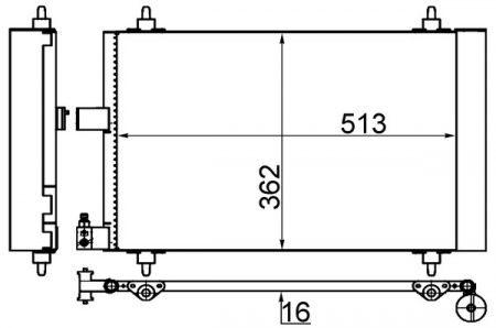 Condensator climatizare (cu uscator) potrivit CITROEN C5 II, C5 III, C5 II/KOMBI, C5 I/KOMBI, C6; PEUGEOT 407, 407/KOMBI 1.6-3.0D 06.02- [2]
