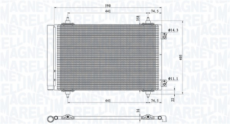 Radiator clima Ac - Condensator climatizare potrivit CITROEN C8, JUMPY II; FIAT SCUDO, ULYSSE; LANCIA PHEDRA; PEUGEOT 807, EXPERT, EXPERT TEPEE 1.6D/2.0D dupa 2006 - (cu uscator)