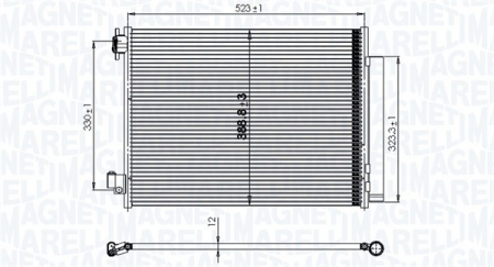 Climatizare - Condensator climatizare (cu uscator) potrivit DACIA DOKKER, DOKKER/MINIVAN, DUSTER, DUSTER/SUV, LODGY, LOGAN II, LOGAN MCV II, SANDERO II; RENAULT ARKANA I, CAPTUR I, CLIO IV, CLIO IV/HATCHBACK 0.9-1.