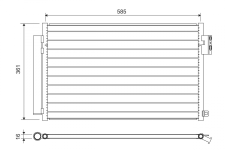 Condensator climatizare (cu uscator) potrivit FIAT 500L, TIPO 0.9/0.9CNG/1.4 09.12-