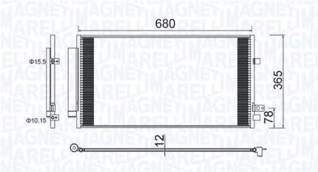 Radiator clima Ac - Condensator climatizare potrivit FIAT 500X; JEEP RENEGADE 1.3D-2.0D dupa 2014 - (cu uscator)