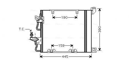 Condensator climatizare (cu uscator) potrivit OPEL ASTRA H, ASTRA H CLASSIC, ASTRA H GTC, ASTRA H/KOMBI, ZAFIRA B, ZAFIRA B/MINIVAN 1.3D/1.7D/1.9D 03.04- [2]