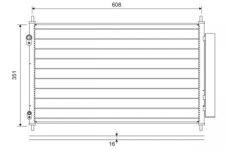 Condensator climatizare (cu uscator) potrivit TOYOTA PRIUS C, YARIS, YARIS/HATCHBACK 1.5H 09.11-