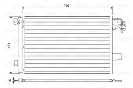 Condensator climatizare (cu uscator) potrivit VW CALIFORNIA T5 CAMPER, MULTIVAN T5, TRANSPORTER T5, TRANSPORTER T6 / CARAVELLE T6 2.0/2.0CNG/2.0D 11.03-07.19