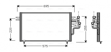Condensator climatizare potrivit MITSUBISHI COLT V, LANCER VI 1.3/1.6 12.95-09.03