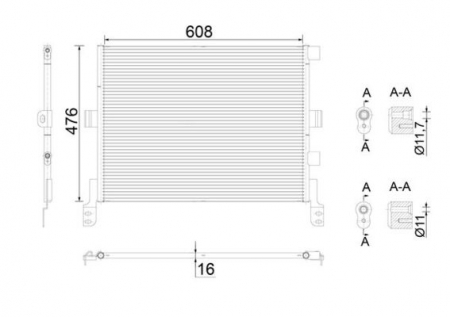 Condensator climatizare potrivit RVI D, KERAX, MAGNUM, PREMIUM 2; VOLVO FE, FE II 10.8D-7.1D dupa 2004 [1]
