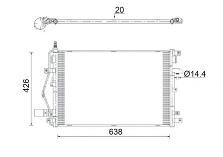 Condensator climatizare potrivit VOLVO XC90 I 2.4D-4.4 06.02-12.14