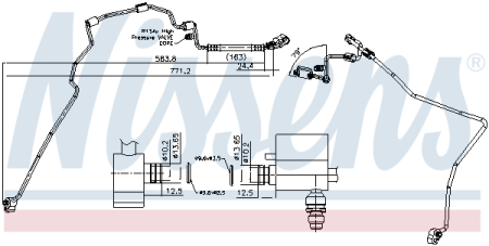 Climatizare - Conducta presiune AC (de la condensator la vaporizator) potrivit AUDI A3; SEAT ALTEA, ALTEA XL, LEON, TOLEDO III; SKODA OCTAVIA II, SUPERB II; VW EOS, GOLF PLUS V 1.9D-3.6 2003-2015