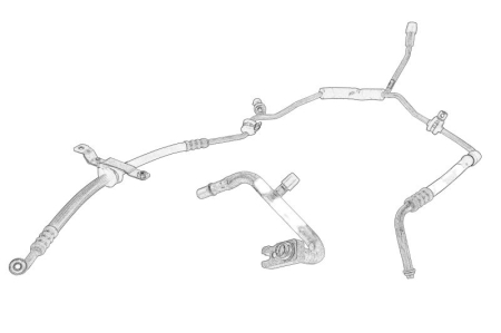 Climatizare - Conducta presiune AC (de la condensator la vaporizator) potrivit FIAT DOBLO, DOBLO CARGO; OPEL COMBO, COMBO TOUR 1.6D/2.0D dupa 2010