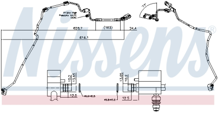 Climatizare - Conducta presiune AC (de la condensator la vaporizator) potrivit VW CADDY III, TOURAN 1.4-2.0D 2003-2015
