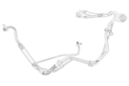 Conducte aer conditionat - Conducta presiune AC potrivit CITROEN BERLINGO, BERLINGO MULTISPACE, C4 I, C4 II, DS4, DS5; PEUGEOT 3008 I, 308 I, 5008 II, PARTNER, PARTNER TEPEE, RCZ 1.2-1.6LPG dupa 2004