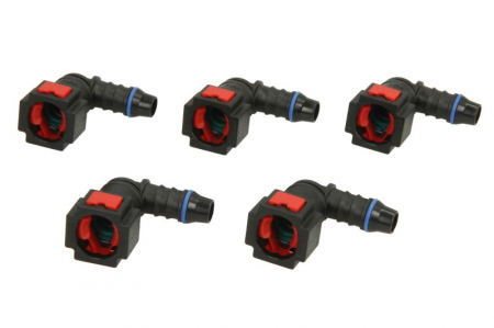 Conector AdBlue (unghi metric,  Diametru exterior: 8mm, ID 8; 8mm x 10mm, set 5 buc) Piese Auto - Conector AdBlue (unghi metric,  Diametru exterior: 8mm, ID 8; 8mm x 10mm, set 5 buc)